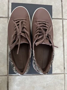ECCO Shoes Womens Soft 7 Casual Sneakers Leather Lace Up US 7/7.5 - Picture 1 of 4