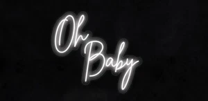 NEW "OH BABY" 32x21 LED FLEX WALL SIGN COLOR OPTIONS & REMOTE LF265 - Picture 1 of 4