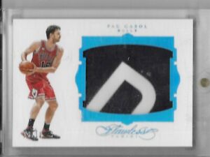 2015-16 Flawless Jumbo Patches Sapphire- Pau Gasol /10 Nameplate Patch!
