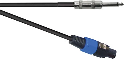 Speak-on to 6.35mm Mono Jack Plug Connector Speaker Lead 1m 2x 0.75mm Cable - Image 1 of 3