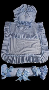 Personalised Frilly Blanket Cu-sh-ion Anti-Roll Set Double Layer,Lace Crown Diam - Picture 1 of 35