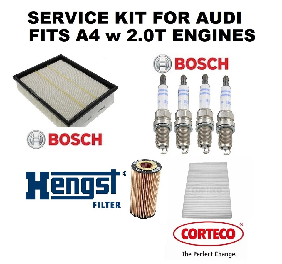 Filtro de aceite OEM filtro de aire y bujías kit de puesta a punto para Audi A4 A4 Quattro 2.0 Foto 1 de 1