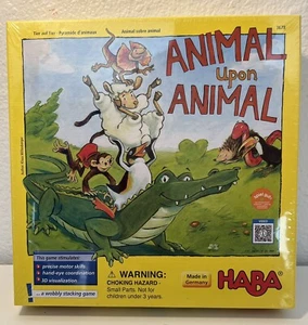HABA Animal Upon Animal Juego Un Tambaleante Juego de Apilamiento Alemania Nuevo - Imagen 1 de 3