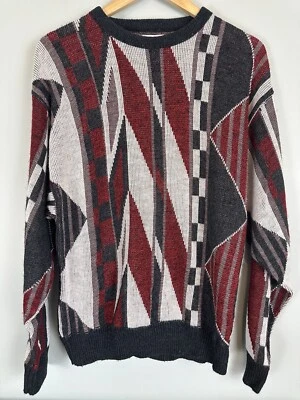 Jantzen Men’s Vintage Sweater USA Made Geometric 80s 90s Cosby Style Crewneck L - Image 1 of 4