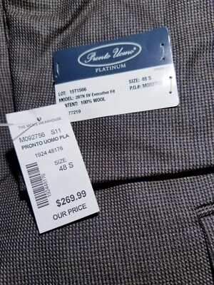 48S Pronto Uomo 4-SEASON wool blue on black Tweed Blazer Jacket Sport Coat New - Image 1 of 4