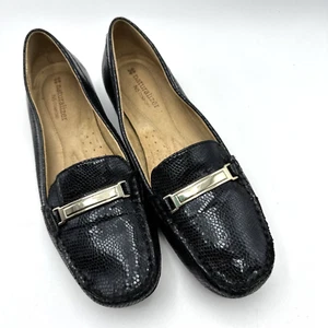 Naturalizer N5 Shoes Women's Size 7 M Black Leather Flats Comfort Slip On - Picture 1 of 13
