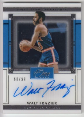2020-21 Panini One And One Knicks Walt Frazier First Team Signatures Auto /99 - Image 1 of 4