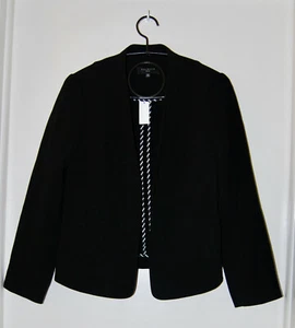 NWT Talbots Women's Petite Black Collarless Open-Front LS Blazer sz 10P - Picture 1 of 10