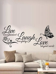 LIVE LAUGH LOVE Wall Art Quote Sticker Vinyl Decal Home Decor Waterproof PVC - Picture 1 of 3