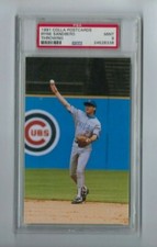 1991 Colla Postcards Ryne SANDBERG Throwing CUBS HOF MVP  -MINT PSA 9-