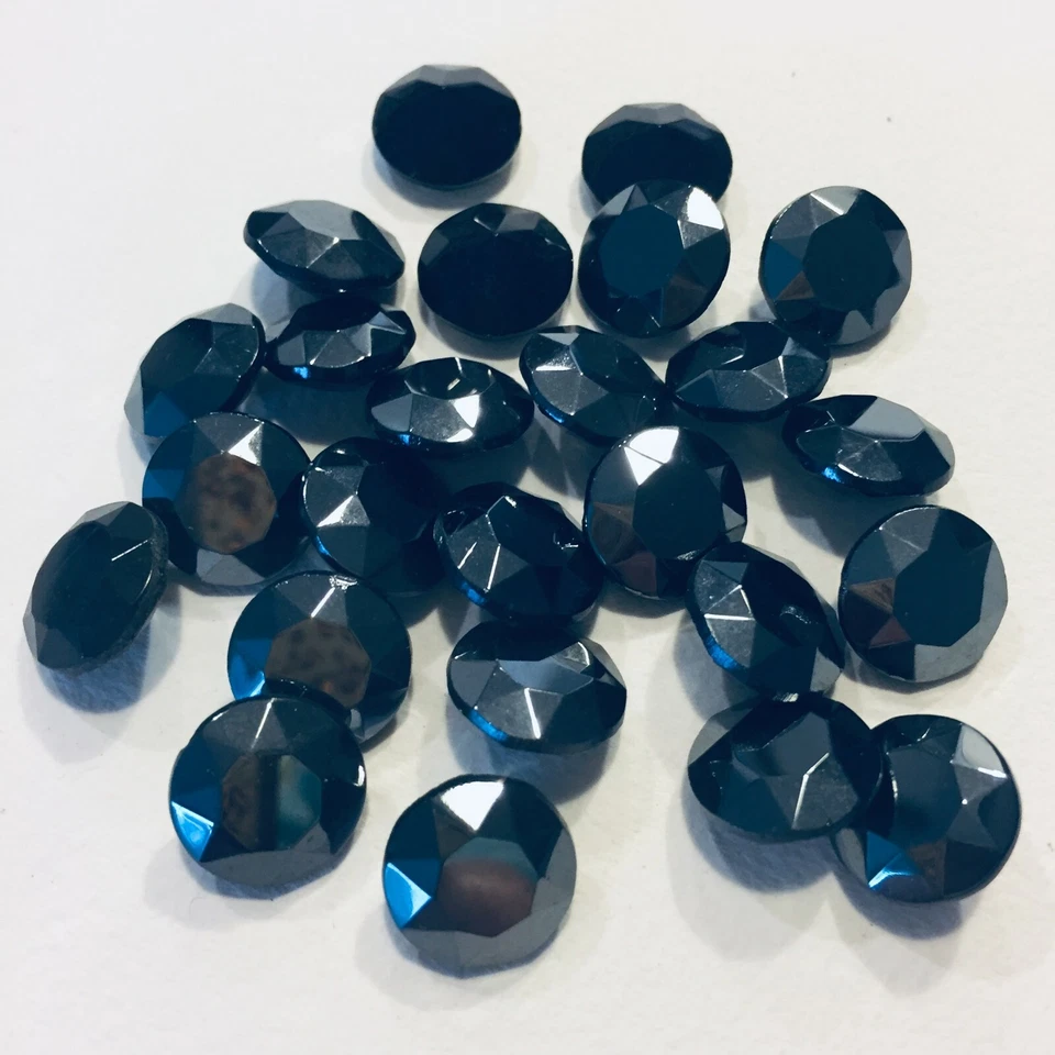 BJ187 14mm hematita dentelle joyas de vidrio, parte posterior sin laminar (24) Foto 1 de 1