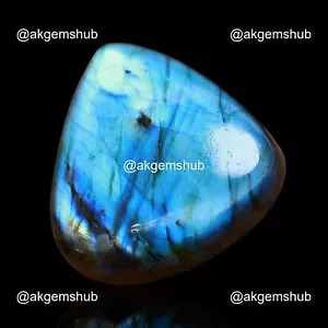 70,00 Cts Fuoco Naturale Labradorite Creazione Gioielli Pera Cabochon 36x32x7 mm - Foto 1 di 11