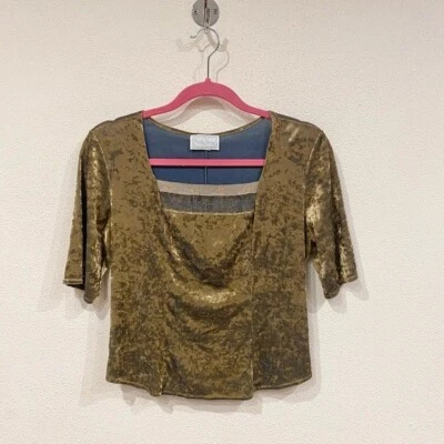 Top Hanky Panky para mujer mediano verde terciopelo bordado Y2K vintage Foto 1 de 4