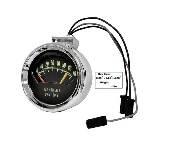 Chevrolet Chevelle & El Camino 1966 tacómetro 6200 Redline - cromo nuevo Dii Foto 1 de 1