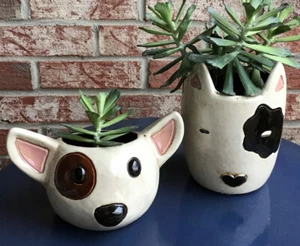 Set Of 2 Dog Vases Pencil Holder by KALALOU - Picture 1 of 7