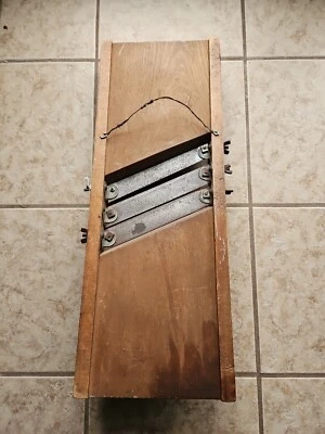 Vintage Primative Wooden Vegetable Slicer, Kraft Cabbage Slaw Slicer Cutter - Image 1 of 4