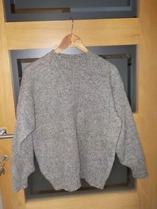 Mandy Moss Pure Wool Grey With Coloured Flecks Jumper L P2P 21" Made In Scotland - Picture 1 of 7