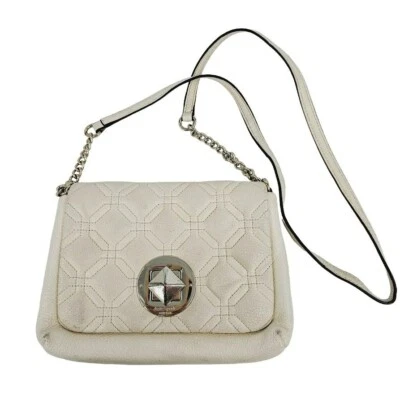 Kate Spade Astor Court Naomi Crossbody Bag Quilted Leather Turnlock Ivory Chain - Image 1 of 4