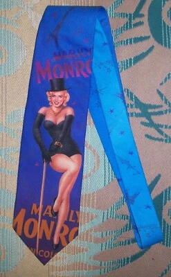 Corbata de poliéster vintage para hombre Ralph Marlin 1994 Marilyn Monroe Torre Eiffel Foto 1 de 4