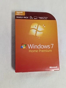Microsoft Windows 7 Home Premium Upgrade Family Pack For 3 PCs 32 & 64 Bit DVD - Picture 1 of 6
