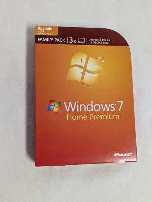 Microsoft Windows 7 Home Premium Upgrade Family Pack For 3 PCs 32 & 64 Bit DVD - Image 1 of 4
