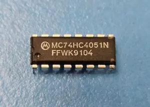 (2PCS) MC74HC4051N Single-Ended Multiplexer, 1 Func, 8 Channel, CMOS, PDIP16 - Picture 1 of 2