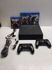 Sony Playstation 4 1tb Black Bundle With 2 Controllers, Cables, 3 Games - Tested