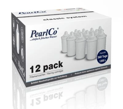 PearlCo CLASSIC Wasserfilter Kartuschen Pack 12 (kompatibel mit BRITA Classic) - Bild 1 von 4