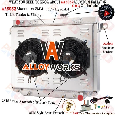 3 Row Radiator Shroud Fan For 1998-2007 Lexus LX470 /Toyota Land Cruiser 4.7L Foto 1 de 4