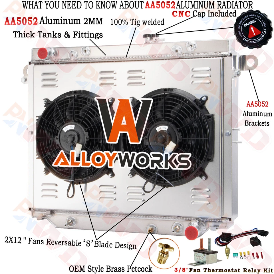 3 Row Radiator Shroud Fan For 1998-2007 Lexus LX470 /Toyota Land Cruiser 4.7L - Image 1 of 4