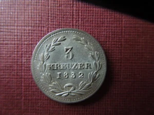 J3912  GERMAN  STATES  BADEN SILVER  3  KREUZER   AU - Picture 1 of 2
