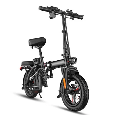 Ebike 400W 48V Electric Folding Bike Bicycle 14" Tire 25mph  E-Bike - Image 1 of 4