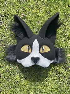 Black And White Cat Therian Mask Furry Mask Fursuit Mask Quadrobics Handmade - Picture 1 of 4