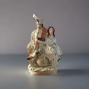 Figuras escocesas antiguas de Staffordshire con gaita, C 1850 - Imagen 1 de 6
