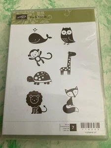 Sale New Used Mixed SET of 7 Stampin Up! Fox & Friends Stamps Cardmaking 118565 - Picture 1 of 2