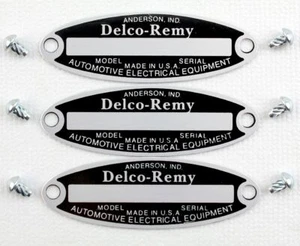 Generator Distributor Starter Motor Delco Remy BLACK Engine Motor Tags & Rivets - Foto 1 di 2