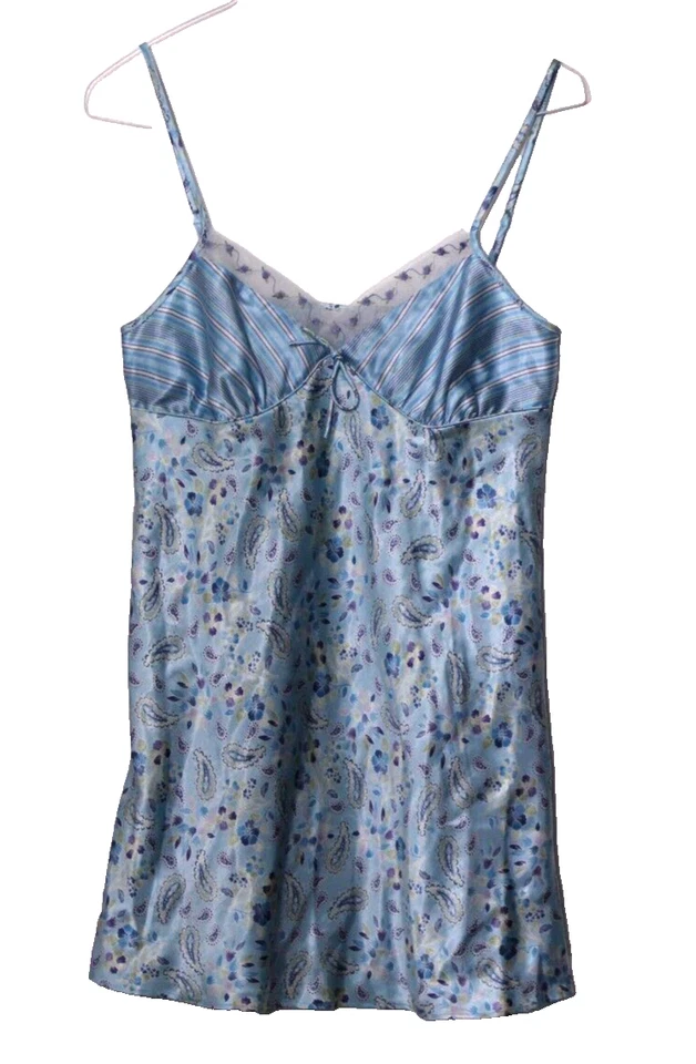 CAMISÓN SIN CORDONES JACLYN SMITH Damas Talla S Azul Verde Morado Floral Encaje Sedoso Foto 1 de 4