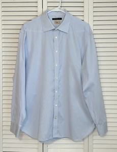 John Varvatos USA Premium Dress Shirt Men's 17 1/2 Long Blue Stripe Button Down - Picture 1 of 16
