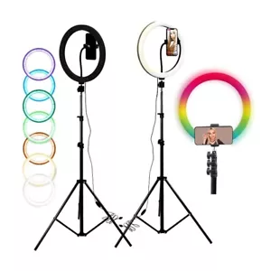 Pixibright 12" LED Phone RGB Ring Light YouTube Tiktok Makeup Video Live Selfie - Picture 1 of 10