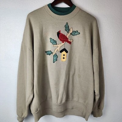 Sudadera De Colección Jerzees Mujer 3X Rojo Cardenal Patchwork Bordado Cottagecore  Foto 1 de 4