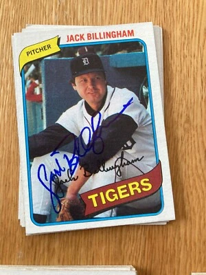 Detroit Tigers Jack Billingham signed 1980 Topps card - Image 1 of 2
