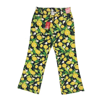 Pantalones Gymboree Amarillo Floral Talla 9 Niñas Niños Cintura Ajustable Foto 1 de 4