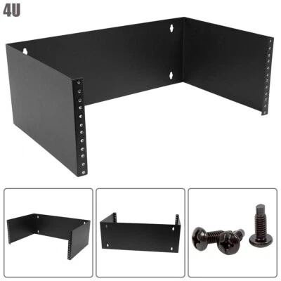 4U Wall Rack Mounting Bracket 19" For Patch Panel Network Data Server Room Black - Image 1 of 4