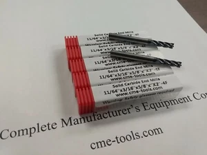 5pcs 11/64" Carbide End Mill Tialn Coated, 4flt center-cutting 1006-TN-1164 - Picture 1 of 3