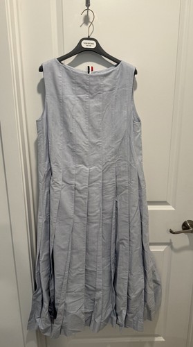 Abito a pieghe Thom Browne oversize colonna a Oxford taglia 40 blu chiaro