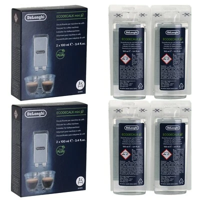 Paquete de 4 sobres descalcificadores para cafetera natural DELONGHI Nokalk de 100 ml