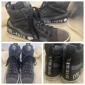 Diesel Dvelows Mid Trainers Mens Size US 12 EUR 45 ColorBlack/Gray - Picture 1 of 22