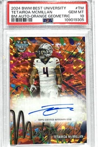 2024 Bowman's U Best Tetairoa McMillan Masterpiece Orange Geo RC Auto /25 PSA 10 - Picture 1 of 5