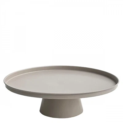 XL Metall Deko Tablett "Elias" auf Fuß taupe 50 cm, Vosteen - Bild 1 von 3