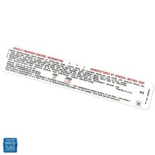 1970 Chevy Cars 350-250 At/Mt Emission Decal After 1-70 Dc0441 Ea